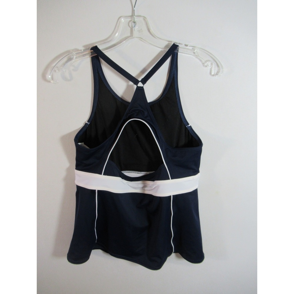 Lands End Tank Swim Top Women Size 12 Navy Blue Wireless Tankini Swimsuit - Picture 3 of 5